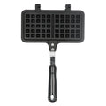 Double-sided non-stick waffle mold pan for baking, designed for pretend play with a colorful, child-friendly waffle cake maker toy.