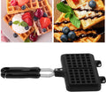 Double-sided non-stick waffle mold pan for baking, designed for pretend play with toy kitchen sets for kids.