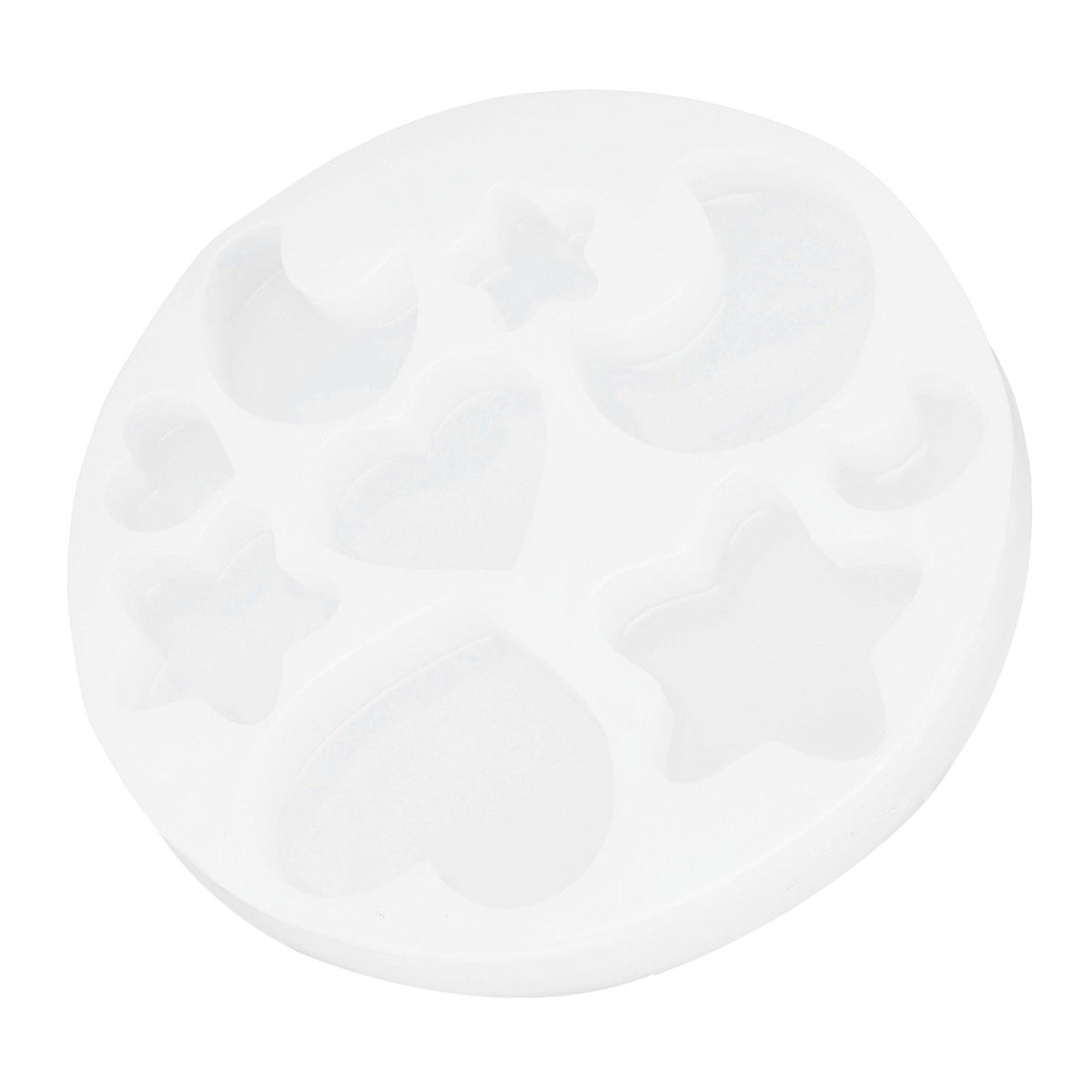 Silicone mold with cute shapes for cakes and chocolates, soft elastic tray ideal for DIY baking and kitchen use.