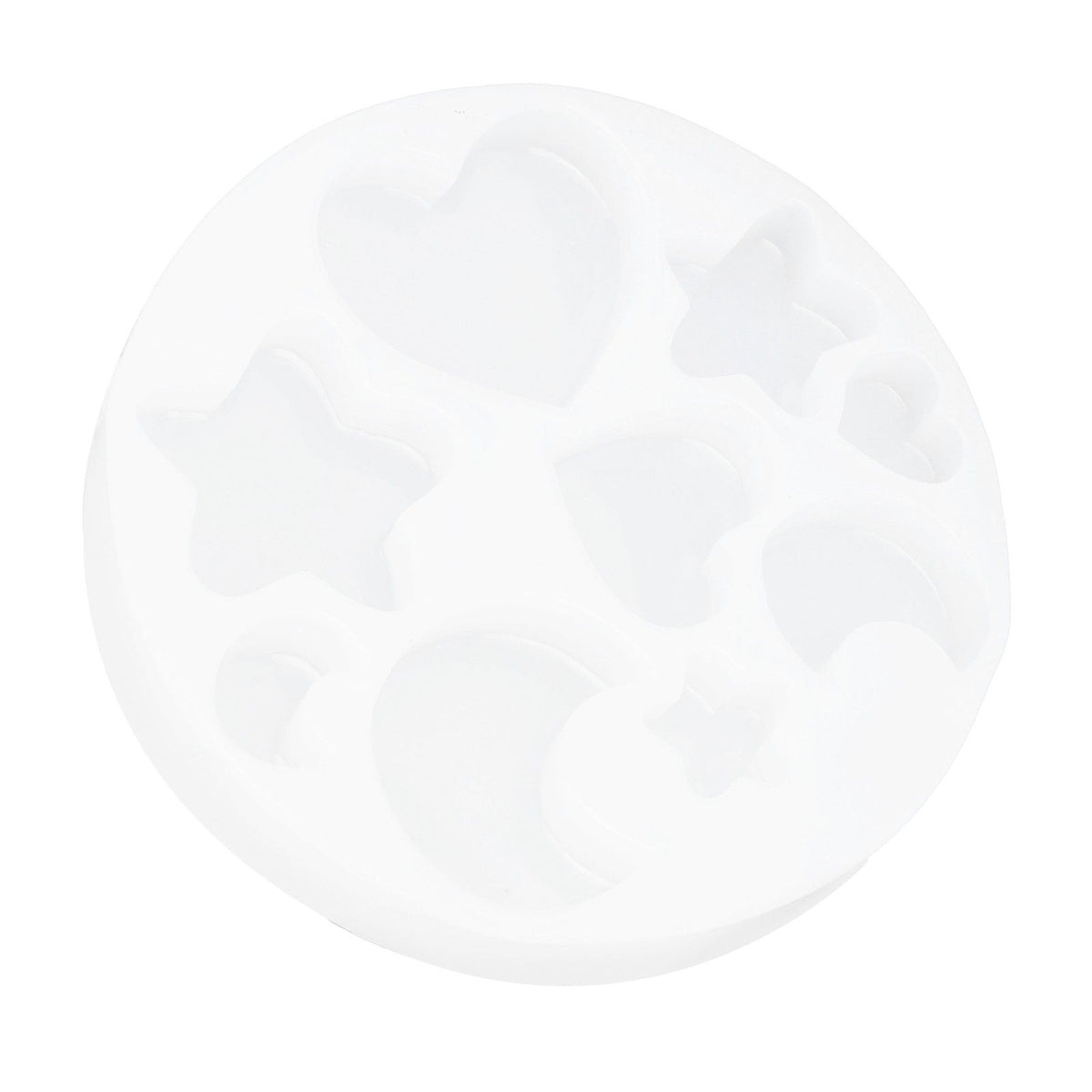 Silicone mold with cute shapes for baby and kids' cake, chocolate, or DIY baking, flexible and soft for kitchen use.