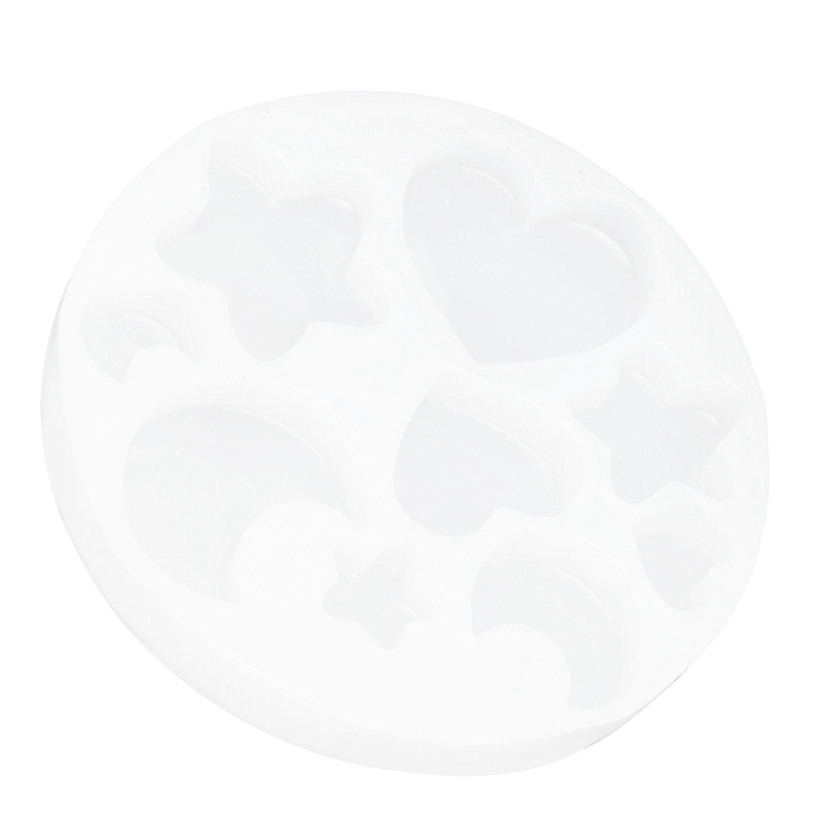 Cute silicone mold tray with soft elastic shapes for cake and chocolate decorating, ideal for kitchen and DIY baking.