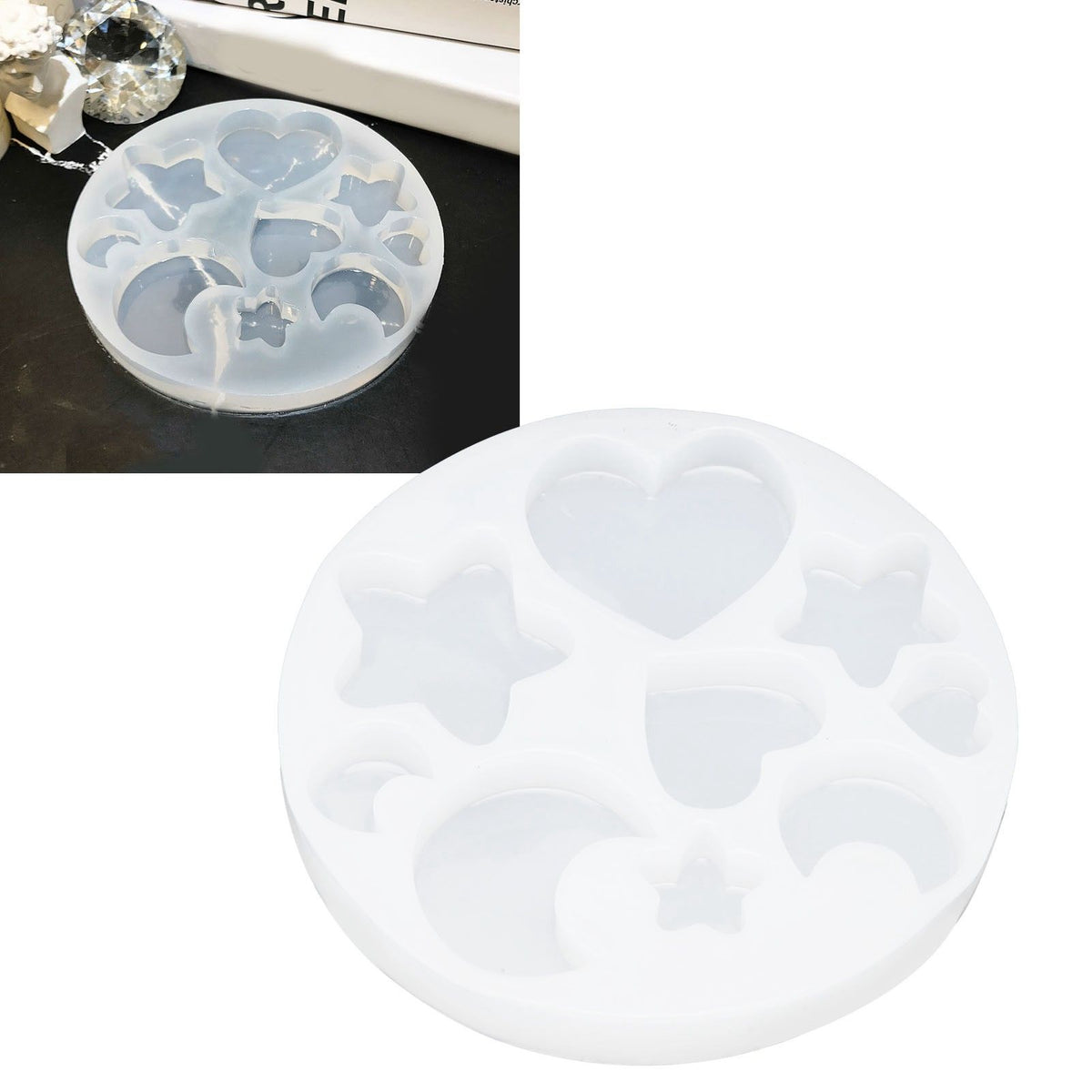 Silicone mold with cute shapes for baking and crafts, soft elastic cake and chocolate mold tray for kitchen and DIY projects