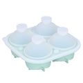Light green silicone 4-grid rose shape ice mold tray for home bar and kitchen use, perfect for creating decorative ice cubes.