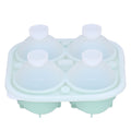 Light green silicone 4‑grid rose-shaped ice cube mold tray for home bar and kitchen use, perfect for creative ice and pretend play.