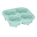 Light green silicone 4-grid rose-shaped ice cube mold tray by Everything Baby, ideal for home bar and kitchen use.