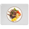 Gray waterproof silicone placemat for kids, non-slip heat insulation pad, ideal for baby and kids' pretend play table setting.