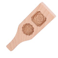 Chinese style wooden mooncake mold with 2 holes, handmade pastry baking mold for home use, suitable for kids' pretend play.