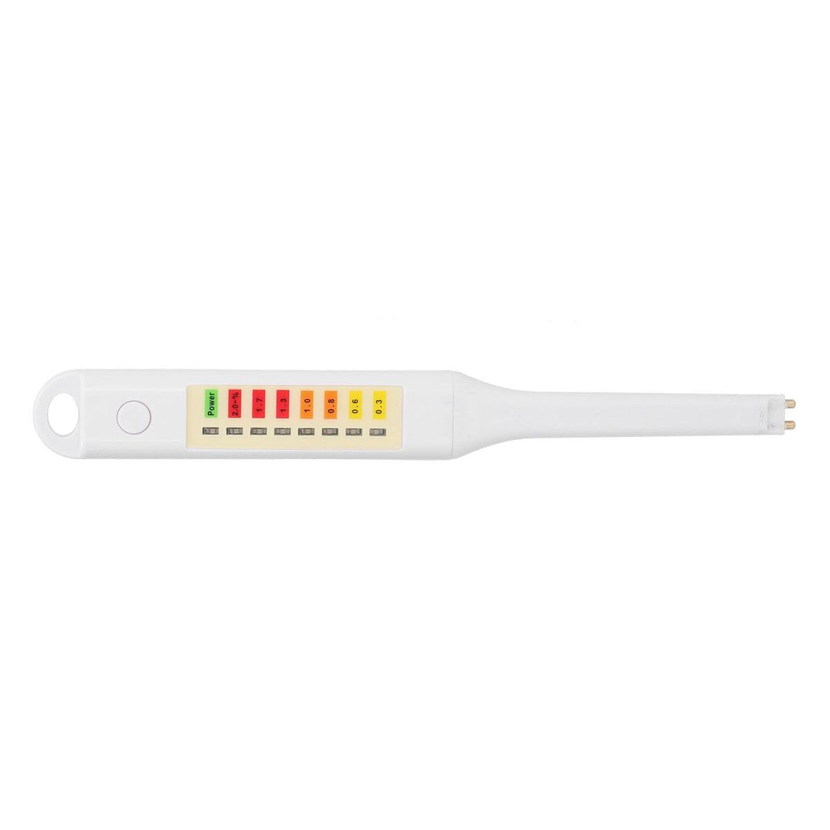 Portable electronic salinity tester pen for vegetables and soups, lightweight and easy to use for measuring salt concentration.