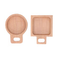 Beech snack dish with handle, multi-purpose sauce plate container for baby feeding, suitable for home, kitchen, and outdoor use