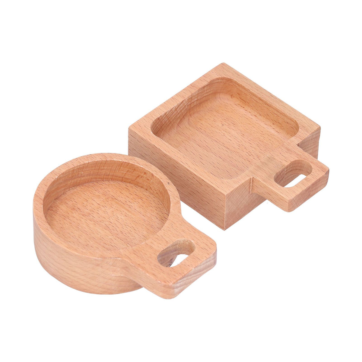Beech snack dish with handle, versatile sauce plate container for baby feeding, suitable for home, kitchen, outdoor use