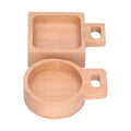 Beech snack dish with handle, versatile sauce plate container for home, kitchen, or outdoor use, suitable for nursing and feeding.