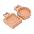 Beech snack dish with handle, versatile sauce plate container for baby and kids nursing, feeding, and kitchen use.