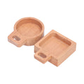 Beech snack dish with handle, versatile sauce plate container for baby and kids feeding, suitable for home, outdoor, and kitchen use