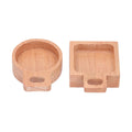 Beech snack dish with handle, versatile sauce plate for home, kitchen, and outdoor use, suitable for baby and kids feeding.