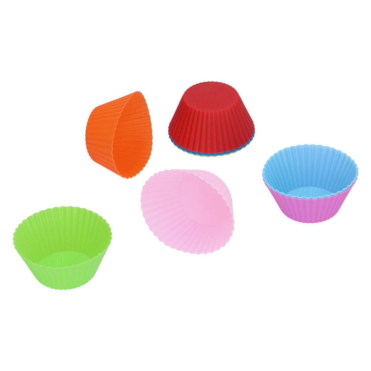Set of 8 silicone baking cups, 7cm, heat-resistant, reusable round cake molds for baking and baby feeding.
