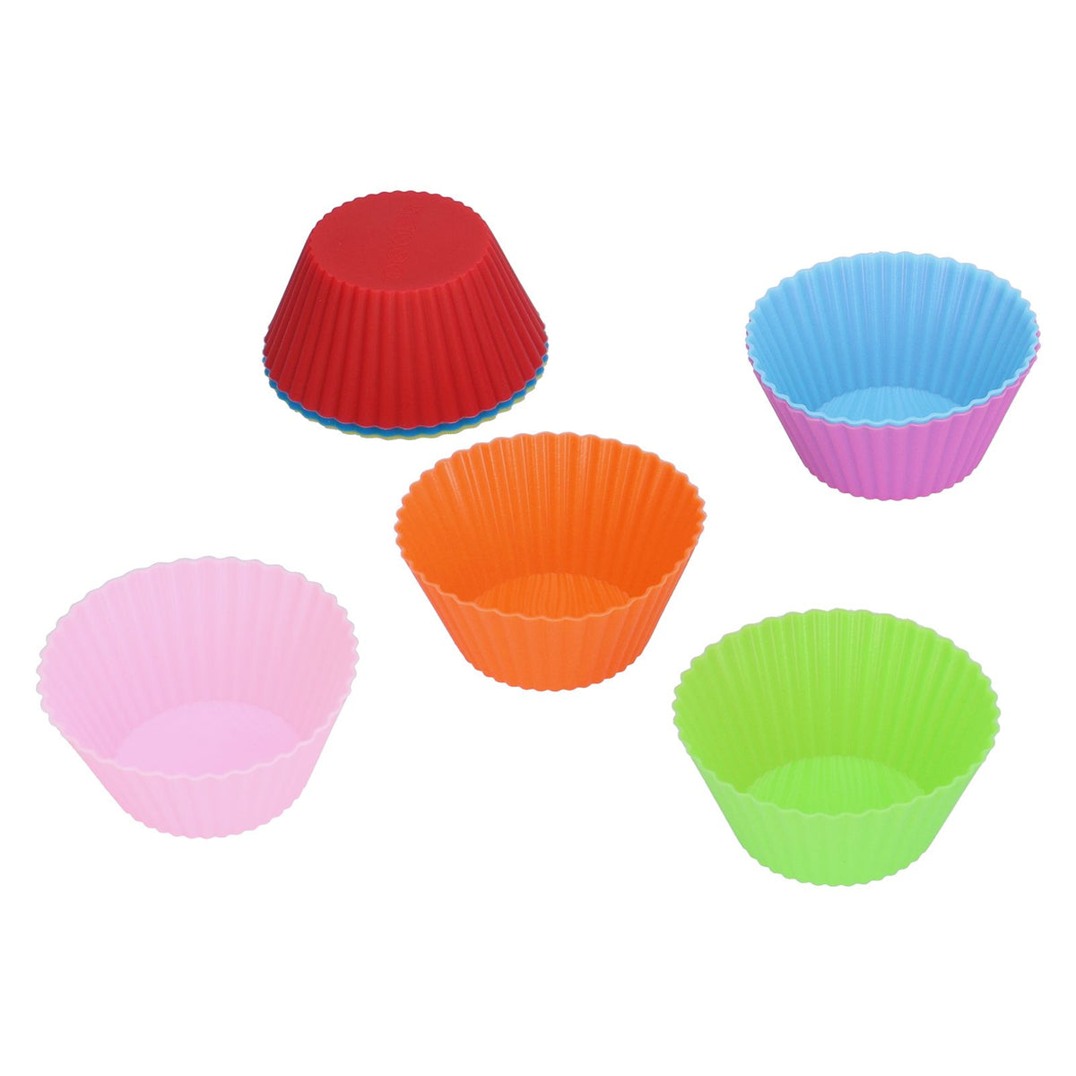 Set of 8 silicone baking cups, 7cm, heat-resistant, reusable round cake molds for baking and cooking, suitable for kids and babies.