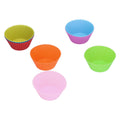 Set of 8 silicone baking cups, 7cm, heat-resistant, reusable round cake molds for baking and baking crafts.