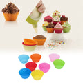 Set of 8 silicone baking cups, 7cm, heat-resistant, reusable round cake molds for baking and baby feeding, by Everything Baby.