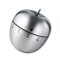 Cute fruit-shaped stainless steel mechanical kitchen timer with clear scale, portable 60-minute cooking reminder for baby and kids feeding.