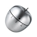 Fruit-shaped stainless steel kitchen timer with clear scale, portable mechanical countdown timer for cooking and reminders.