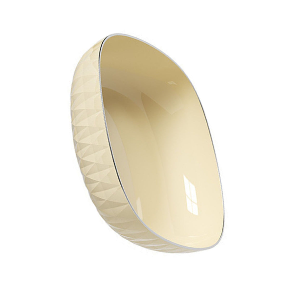 Large plastic round fruit plate with diamond stripe pattern, ideal for snacks and candies in living rooms and coffee tables.