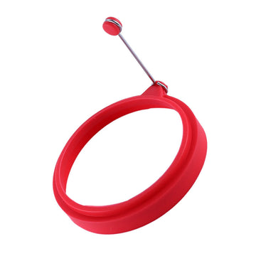 Silicone Egg Ring Round Shape Easy to Clean Reusable Multifunctional DIY Fried Egg Ring for Pancake Breakfast Sandwich Round Red