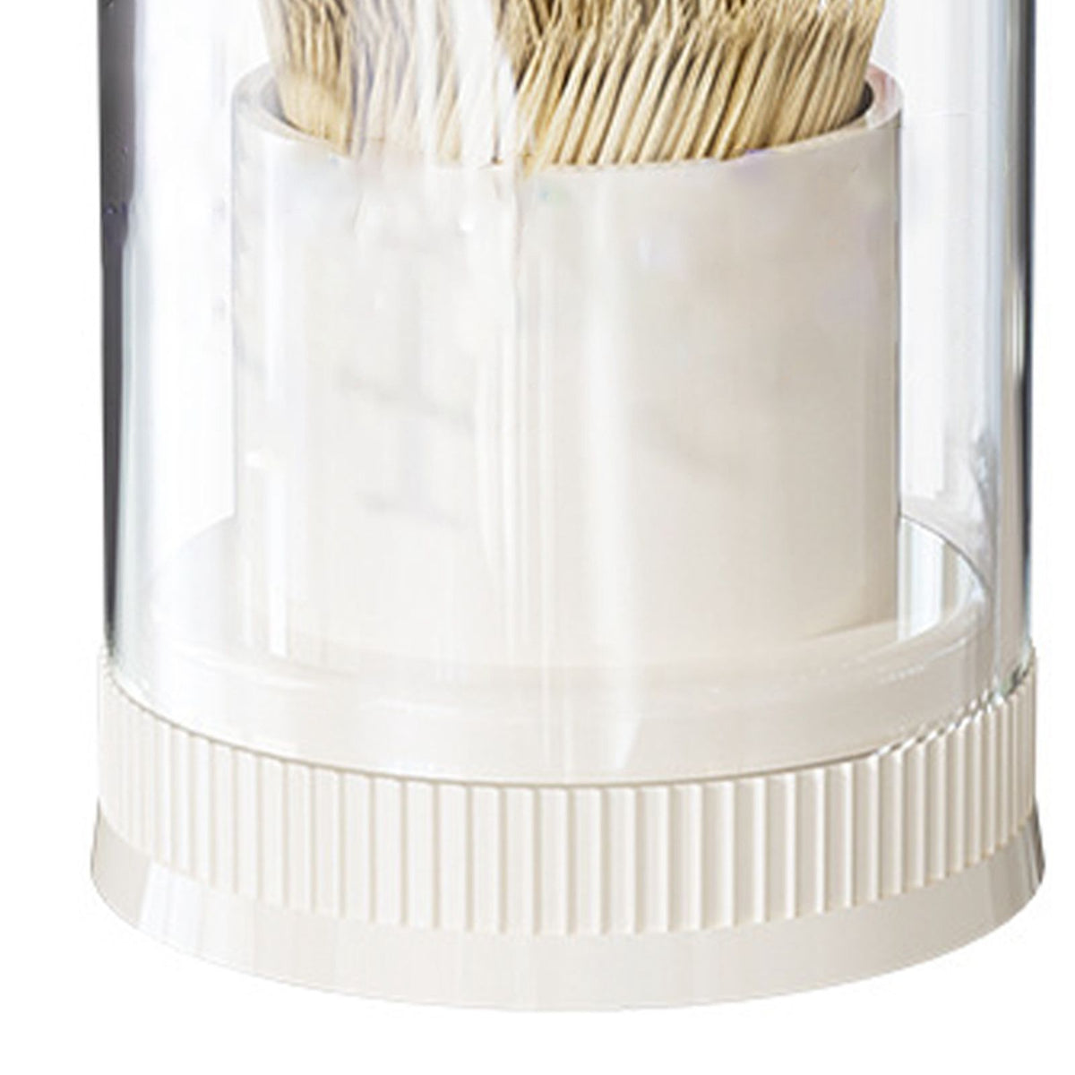 Large transparent round toothpick holder with cute rabbit lid, ideal for kitchen or restaurant use, by Everything Baby