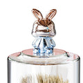 Large round toothpick holder with transparent rabbit lid, ideal for kitchen or restaurant use, from Everything Baby.