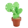 Cute cactus coaster with flowerpot holder, heat insulation, and antislip base, designed for protecting tabletops and adding decor.
