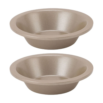 2Pcs Hamburger Bun Mold Carbon Steel Anti Stick Standard Size Multifunctional Round Cake Pan Bread Baking Mold Gold