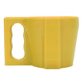 Reusable insulated yellow ice cream pint holder sleeve for yogurt and frozen desserts, stylish and multifunctional.