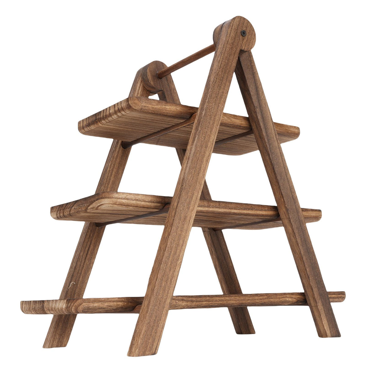 Wooden 3-tier serving tray with rectangular design, ideal for displaying cupcakes or snacks, part of farmhouse-style kid's furniture.