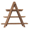 Wooden 3-tier serving tray with cupcake display, farmhouse style, rectangular wooden platter for kids' table or display use.