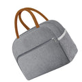 Grey insulated reusable lunch bag for women and men, leakproof thermal food box for office, picnics, and outdoor trips by Everything Baby.