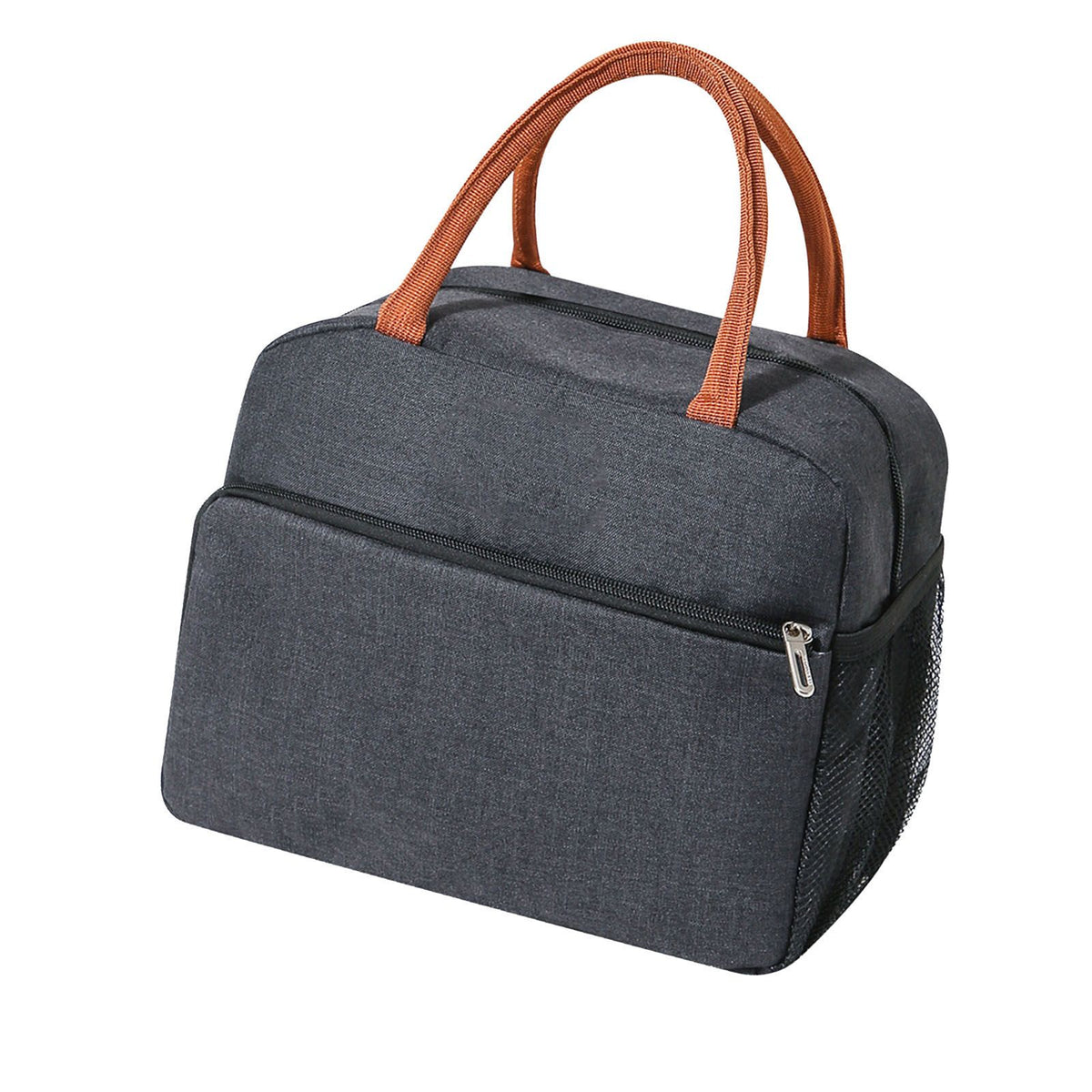 Black reusable insulated lunch bag by Everything Baby, leakproof thermal food handbag for office, picnics, and outdoor trips.