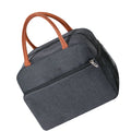 Black insulated lunch bag for kids and adults, reusable, leakproof, thermally insulated, ideal for office, picnics, and outdoor trips.