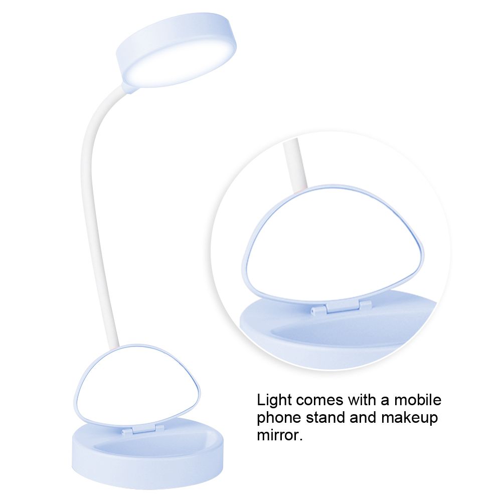 Blue mini desktop LED night light from Everything Baby, USB rechargeable, ideal for kids’ desks and reading in bedrooms.