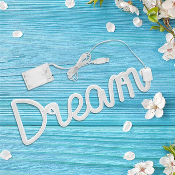 Decorative LED light shaped like a dream for kids' bedroom or playroom, from Everything Baby, ideal for pretend play and room decor.