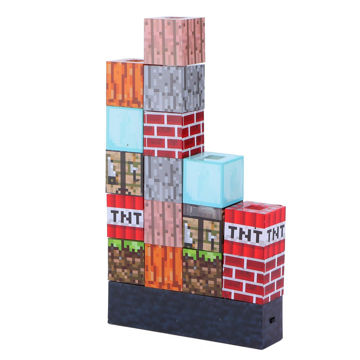 Square building block lamp by Everything Baby, USB-powered night light with colorful splicing design for kids' room decor.