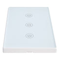 Glass panel 3-gang smart touch switch by Everything Baby, voice and WiFi remote control for Google Home, designed for safety gates.