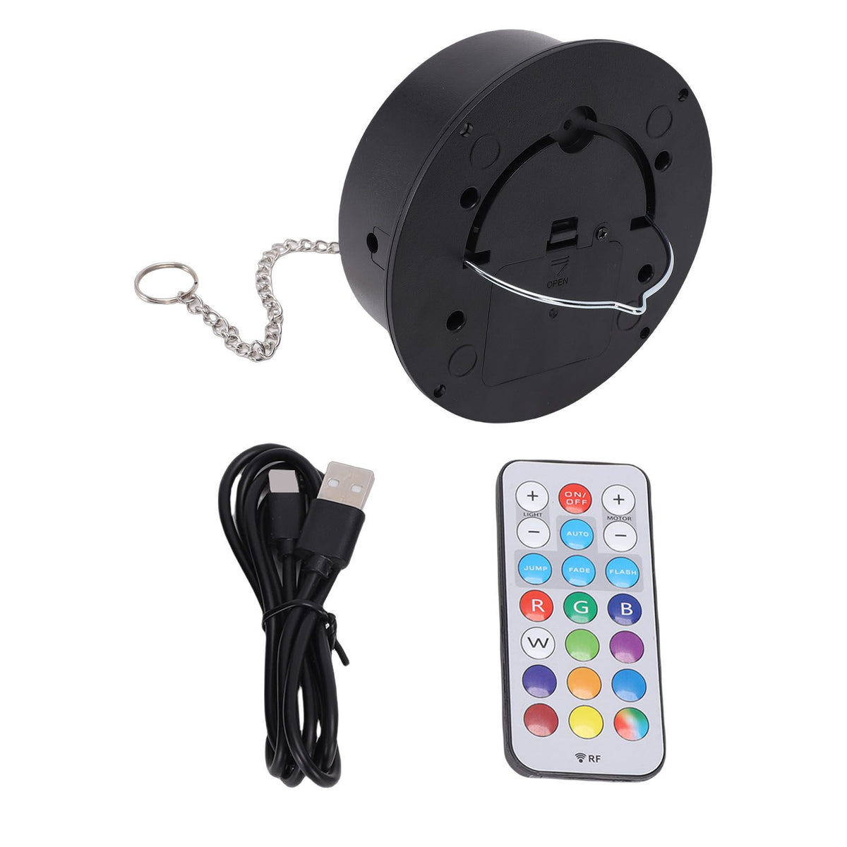 Battery-powered mirror ball motor with remote, designed for parties and weddings, creating multi-light effects for kids' activity toys.
