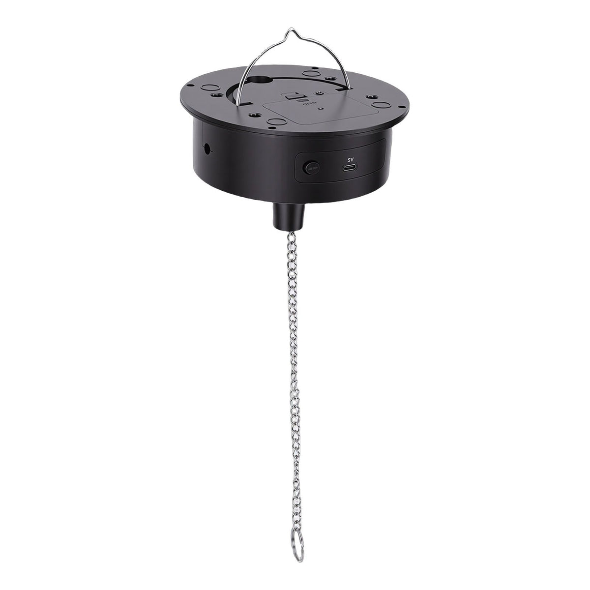 Battery-powered mirror ball motor with remote, rotating with multi-light effects for party and wedding decorations.