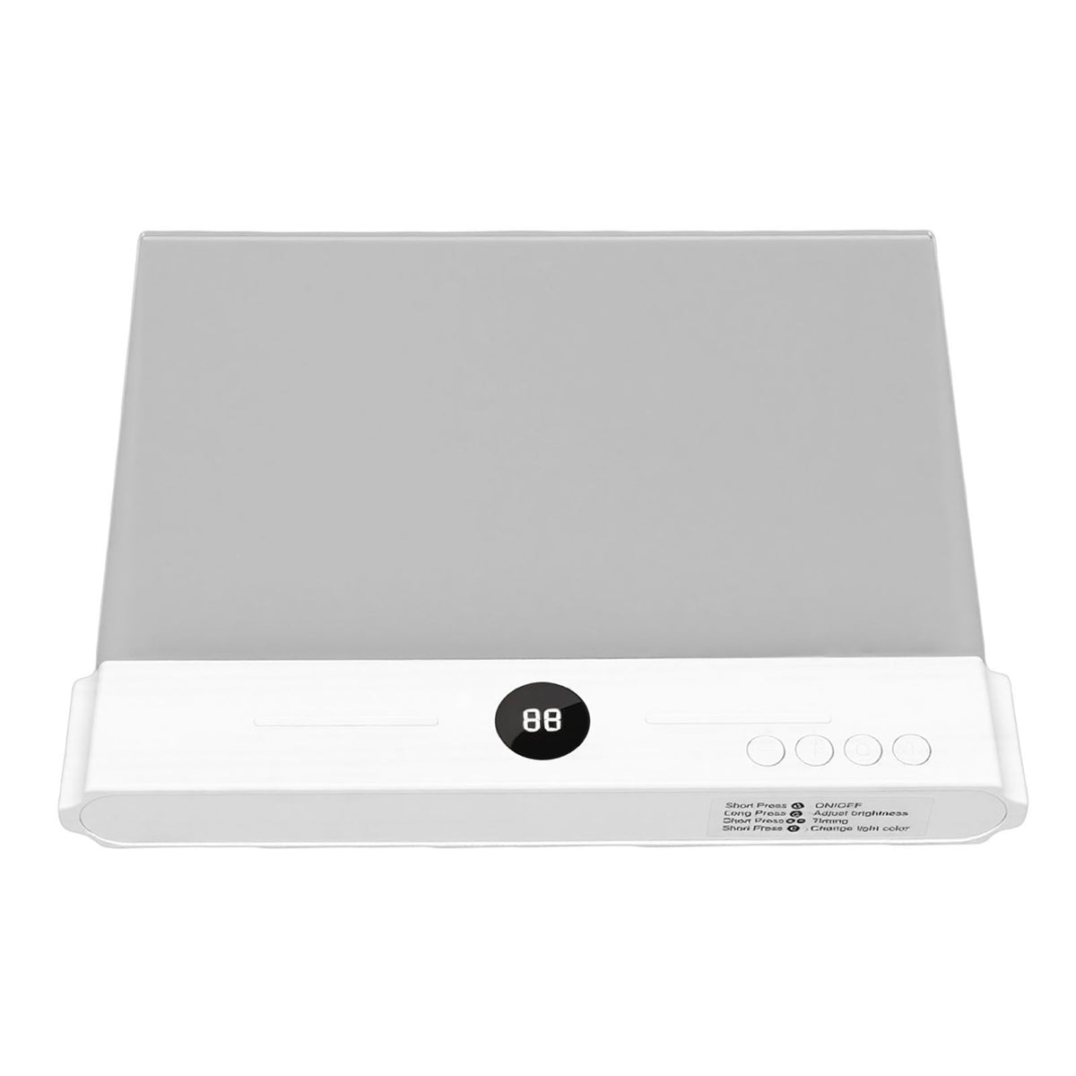 Rechargeable LED flat book light with 3 color options and dimmable settings, designed for kids' desks and study areas.