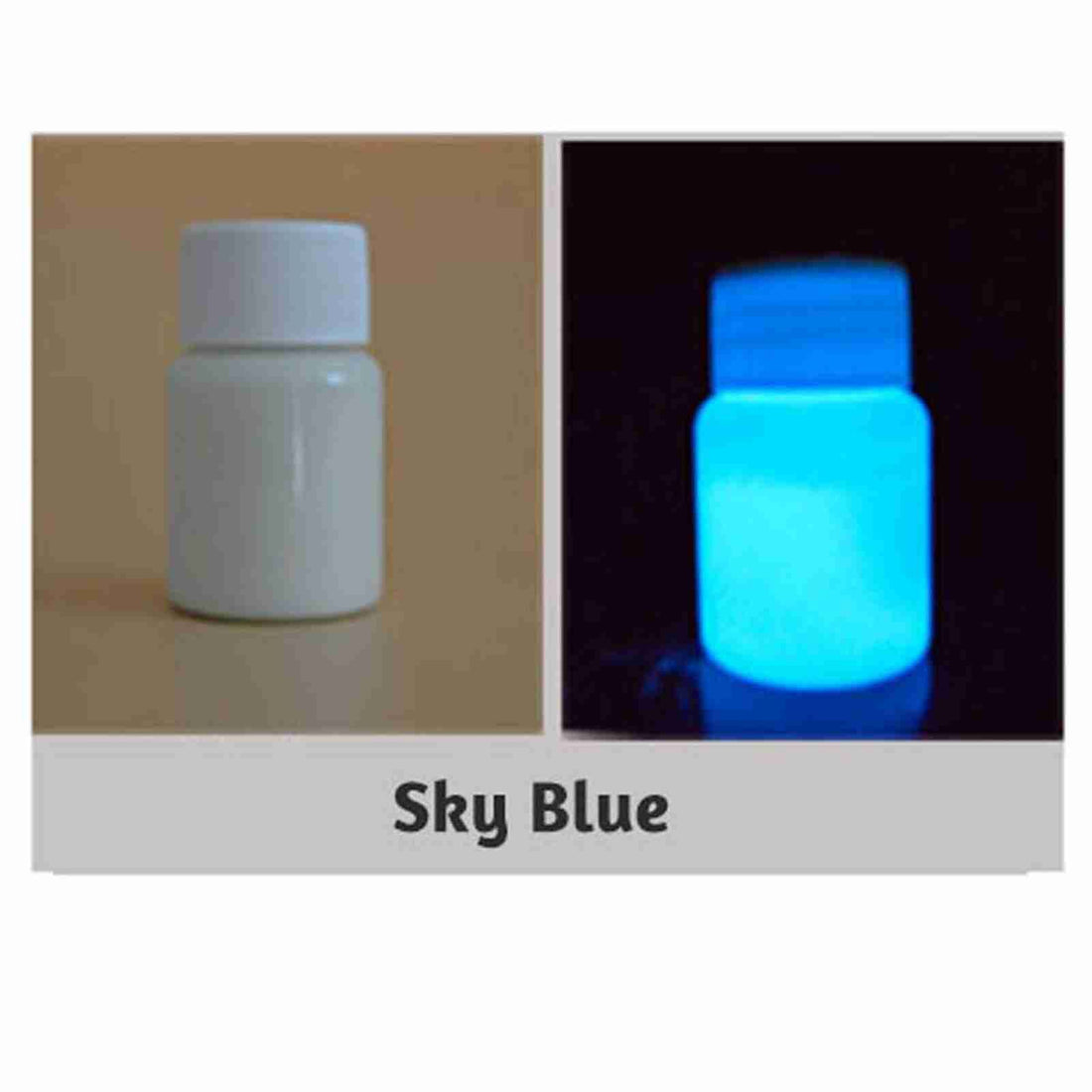 Bright glow-in-the-dark acrylic luminous paint in 20g container, colorful fluorescent pigment for DIY crafts and kids' art projects.