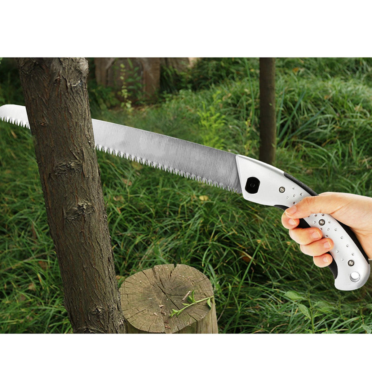 Portable 270mm hand saw by Everything Baby, ideal for gardening and pruning, featuring a comfortable handle and sharp blade.