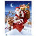Digital oil painting of Santa Claus, snowman, and cat on linen, decorative art from Everything Baby’s DIY art and drawing toys collection.