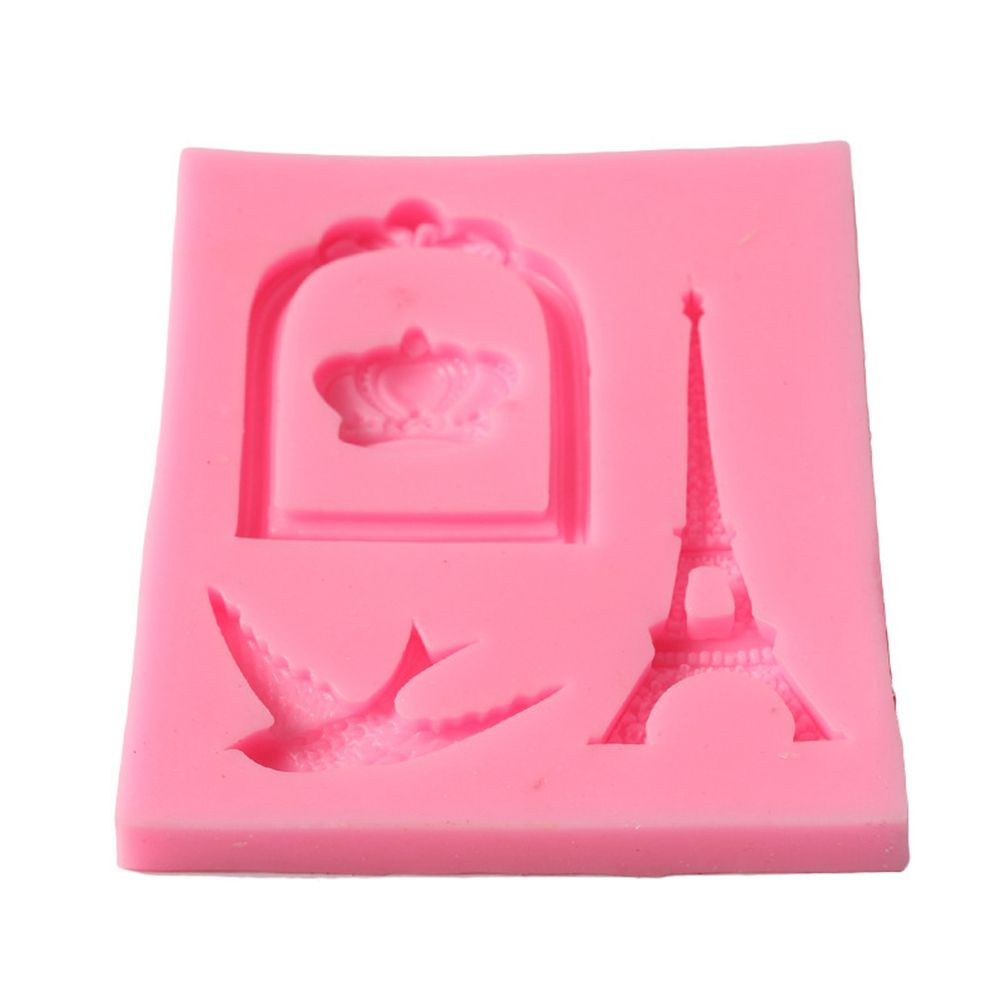 Silicone mold in cage tower shape for baking cookies, chocolates, and sugar paste, perfect for kid's pretend play and baking projects.