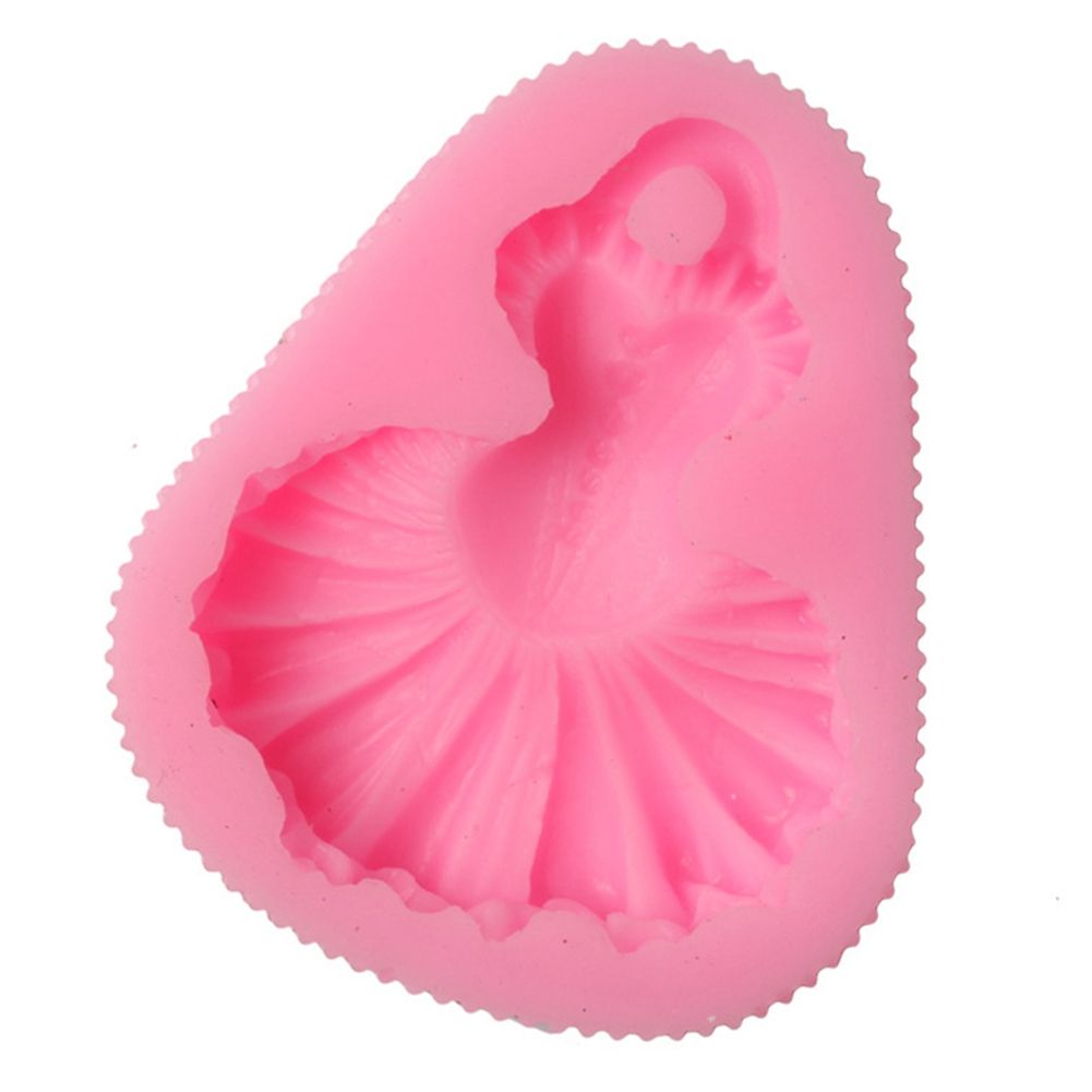 Silicone mold for baking dress shape cookies and cake decorations, featuring detailed design for baby and kids pretend play baking.