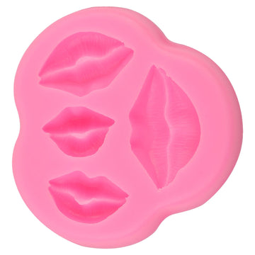 Pink silicone lips-shaped cake mold by Everything Baby, ideal for cartoon-themed baking and children's party desserts.