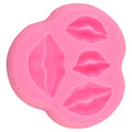 Pink silicone cartoon cake mold shaped like lips, ideal for baking fun party cakes, perfect for creative art and baking projects.